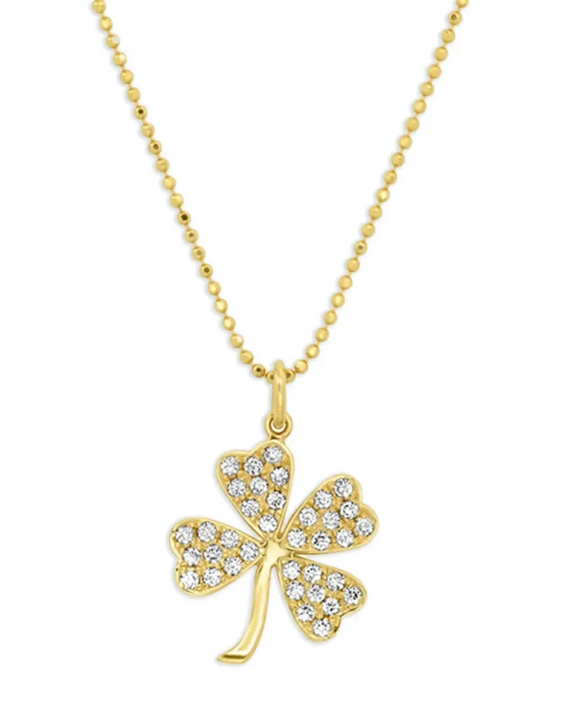 Jennifer Meyer Große Clover Halskette mit Diamanten - Gold Gold