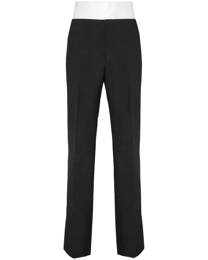 Ferragamo Bügelfaltenhose mit Seideneinsatz - Schwarz Schwarz