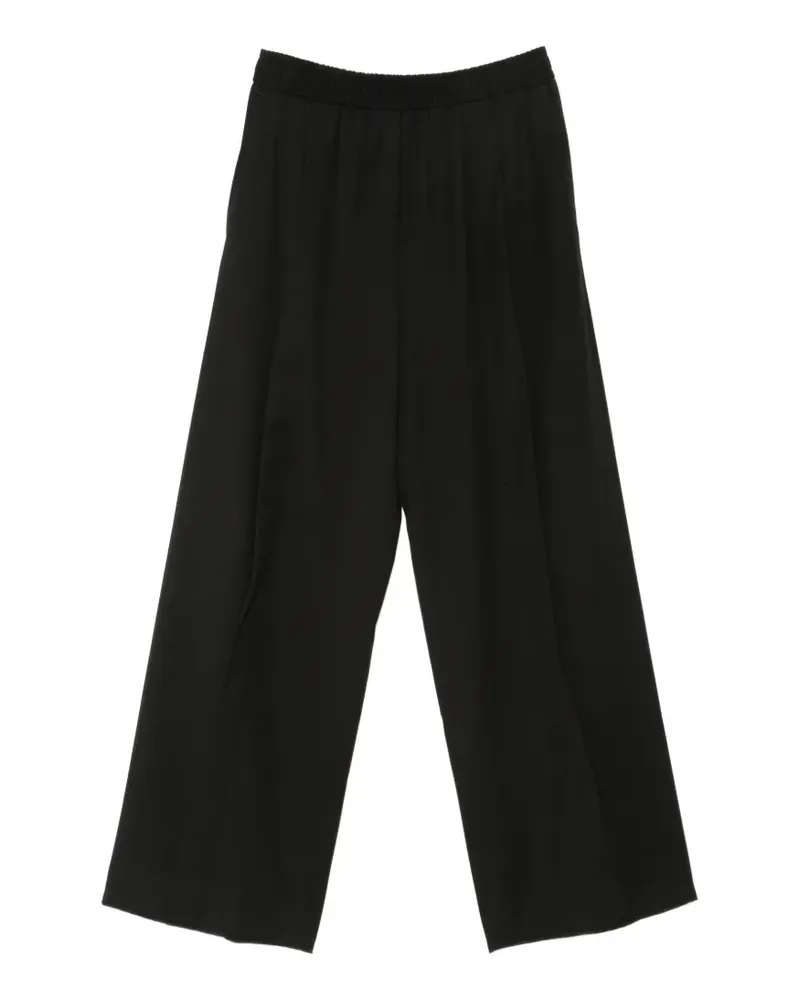 Isabel Benenato elasticated-waistband wide-leg trousers - Schwarz Schwarz