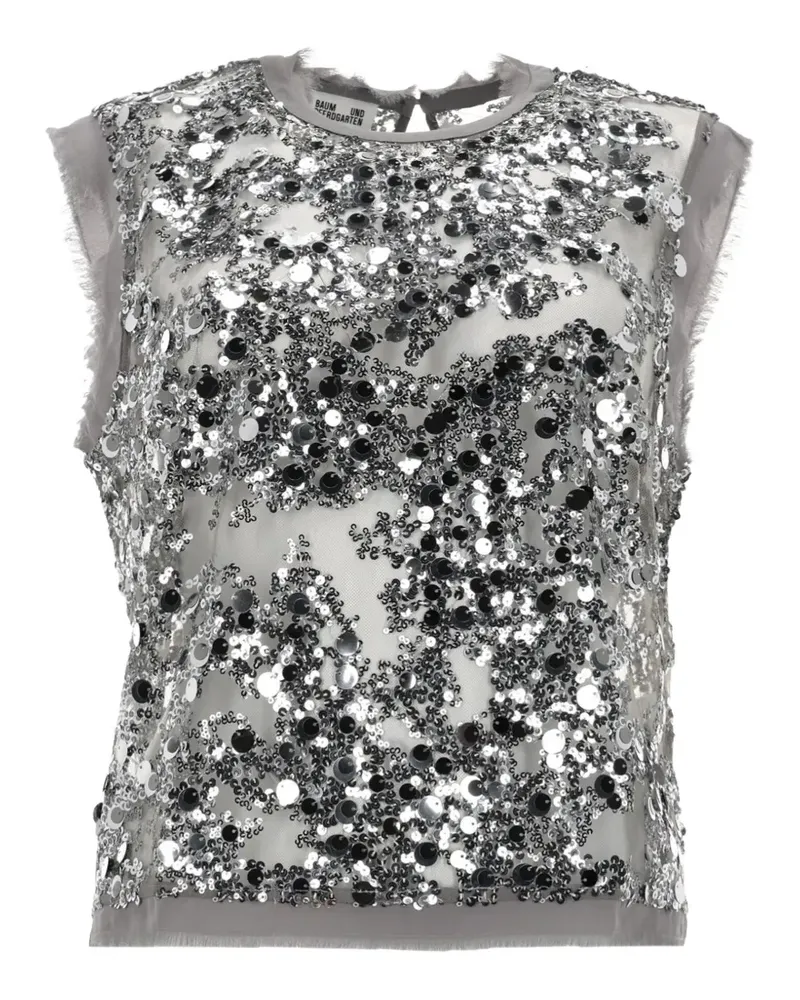 Baum und Pferdgarten Manira sequin-embellished frayed blouse - Grau Grau