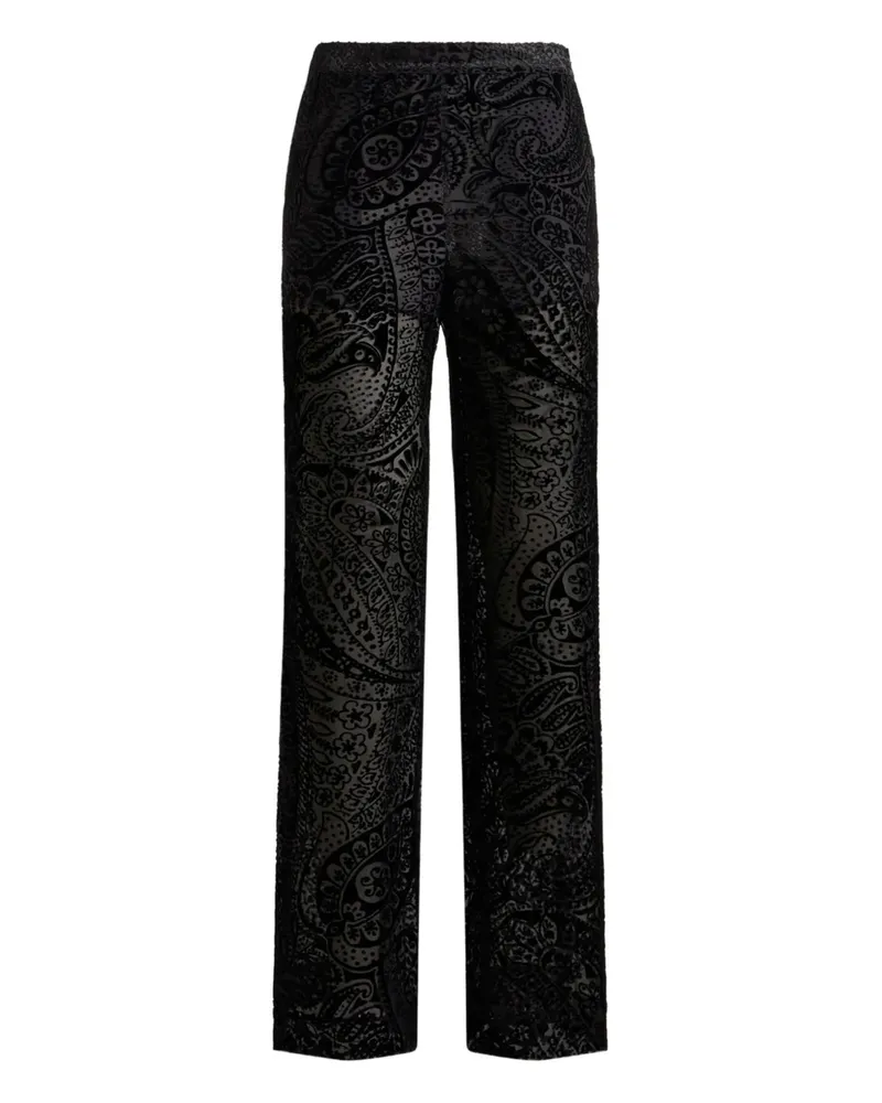 Etro velvet floral trousers - Schwarz Schwarz
