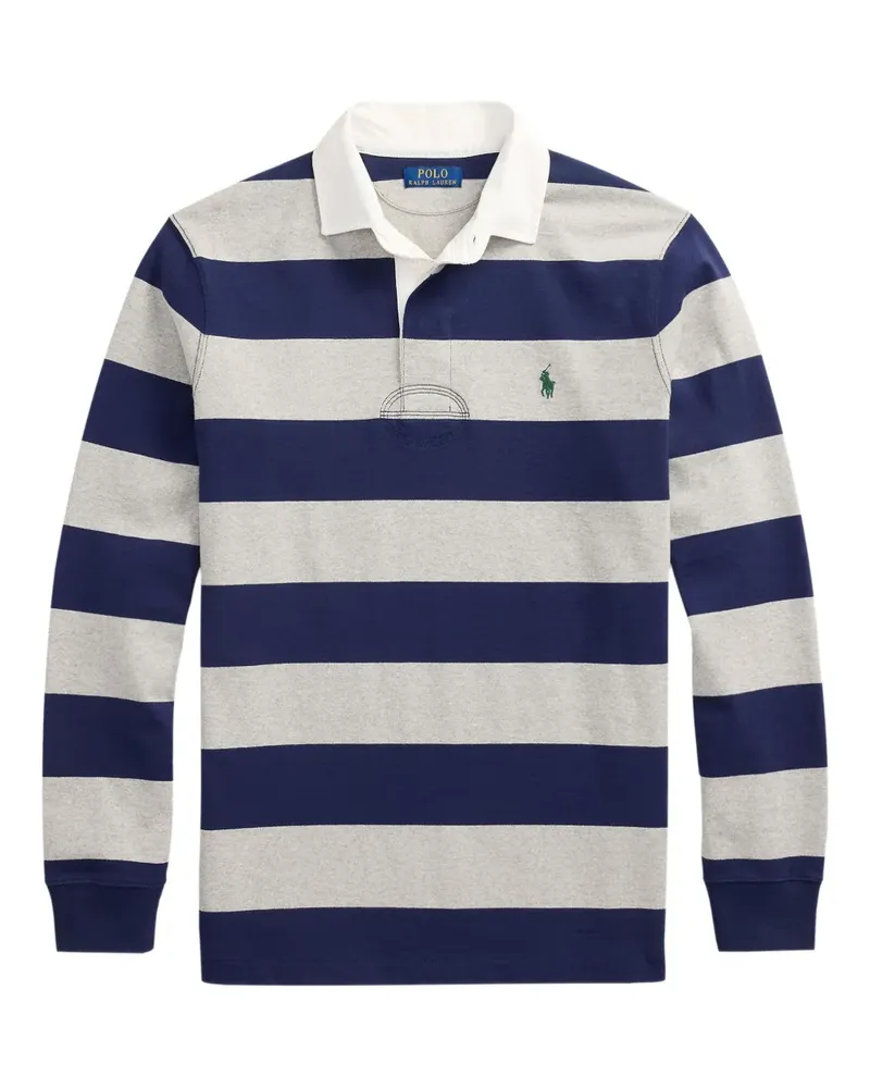 Ralph Lauren Gestreiftes The Iconic Rugby Poloshirt - Blau Blau