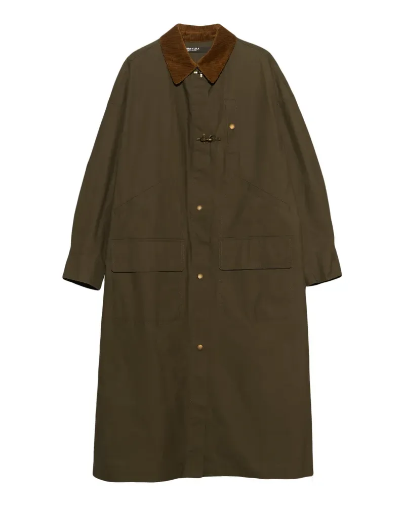 BIMBA Y LOLA Gewachster Khaki Trenchcoat - Grün Grün
