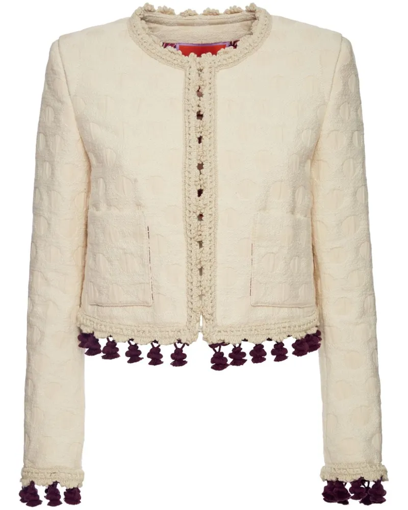 La DoubleJ Bestickte Bijoux Cropped-Jacke - Nude Nude
