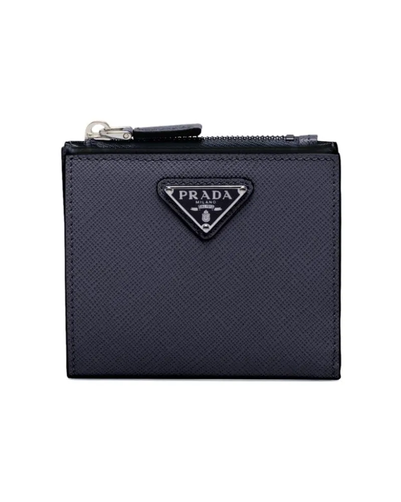 Prada Kleines Portemonnaie aus Saffiano-Leder - Blau Blau