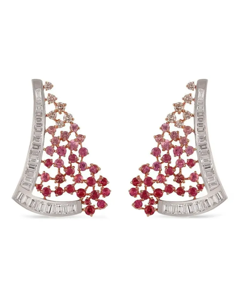 Ananya Rubin Ohrringe mit Wasserfall-Print - Silber Silber