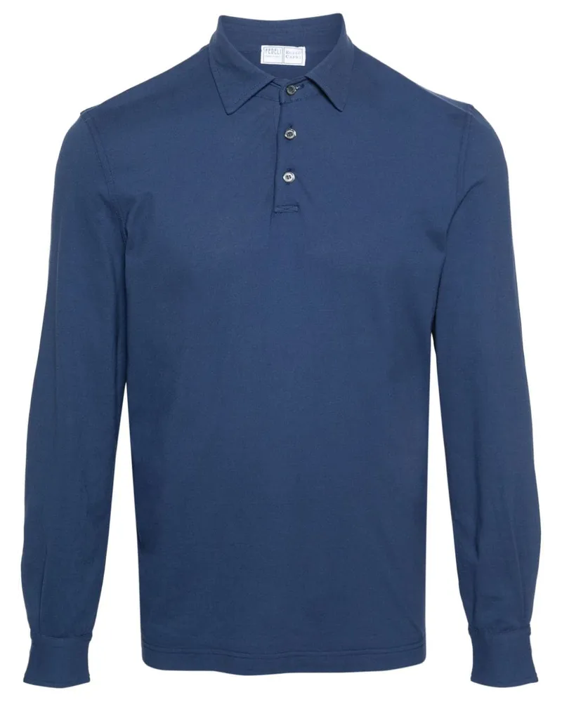 Fedeli Langärmeliges Alby Poloshirt Blau