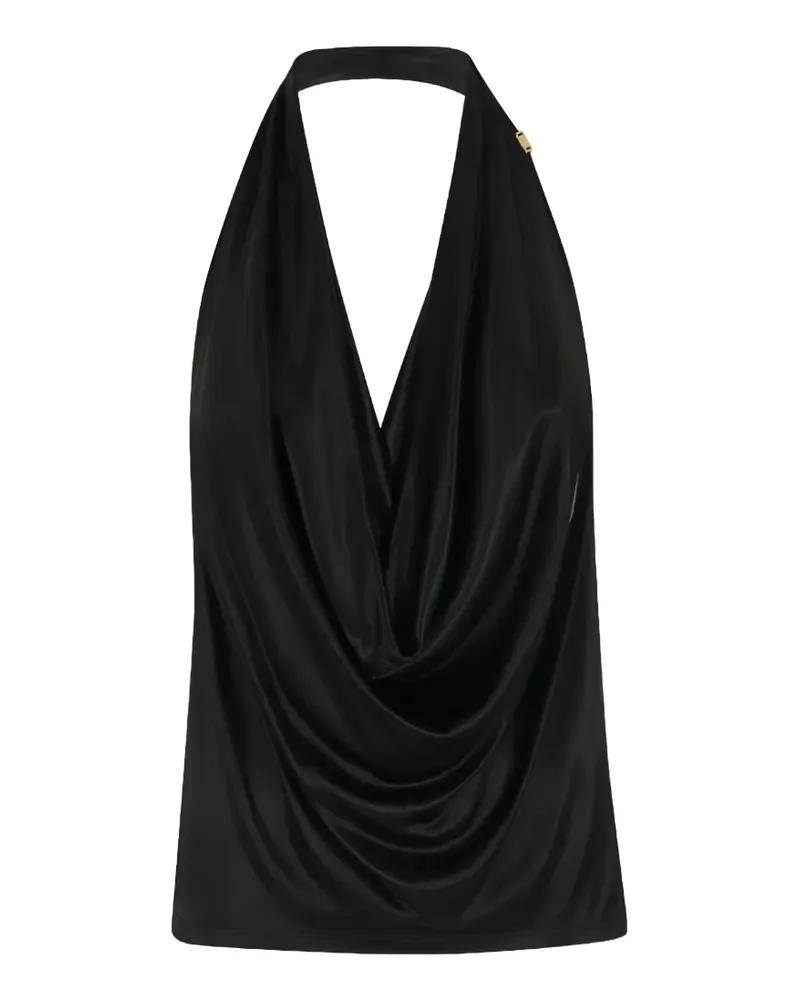 Elisabetta Franchi draped halter-neck top - Schwarz Schwarz