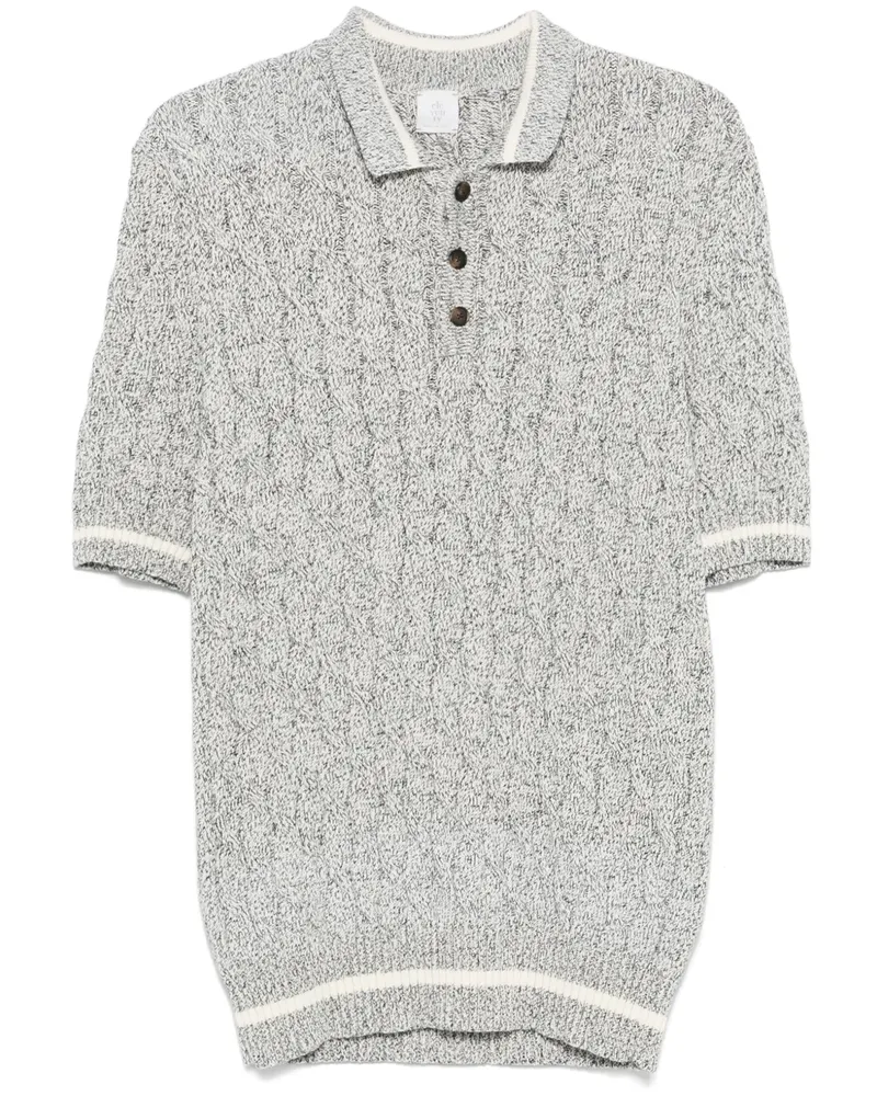 Eleventy Poloshirt mit Zopfmuster - Weiß Weiß