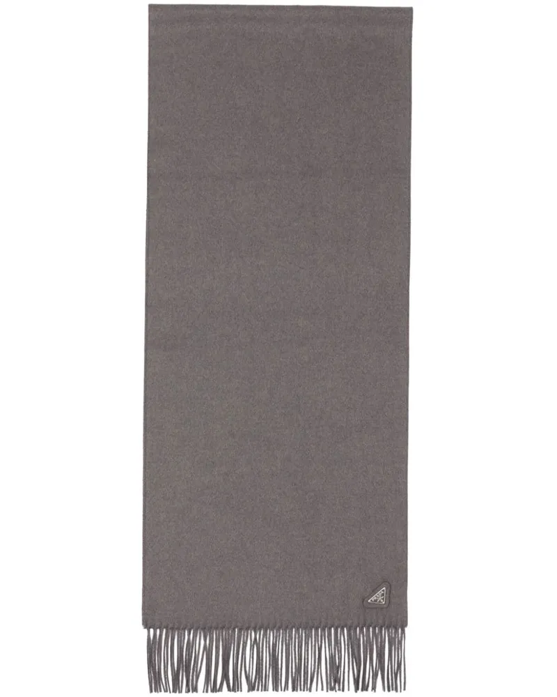 Prada Schal mit Logo - Grau Grau
