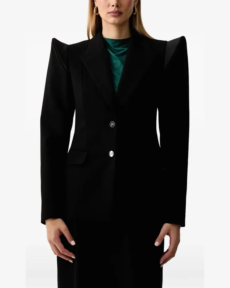 Karl Lagerfeld structured-shoulder blazer - Schwarz Schwarz
