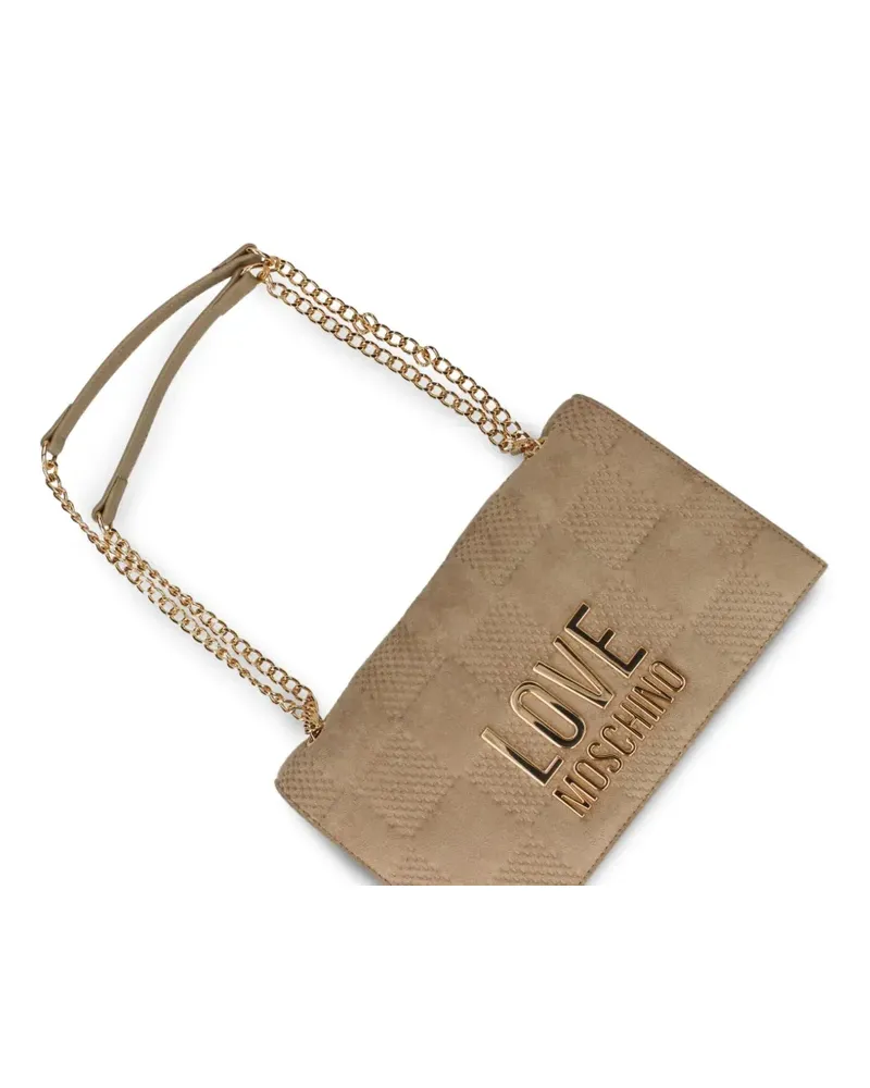 Moschino Karierte Schultertasche - Nude Nude
