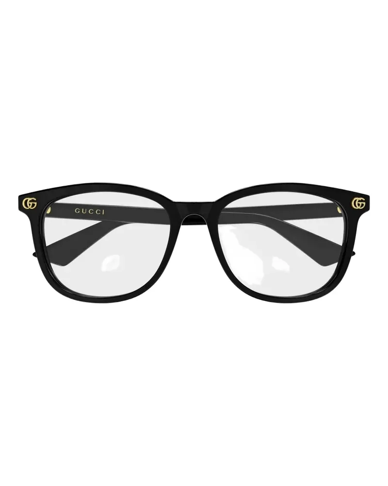 Gucci Eckige Brille mit GG - Schwarz Schwarz