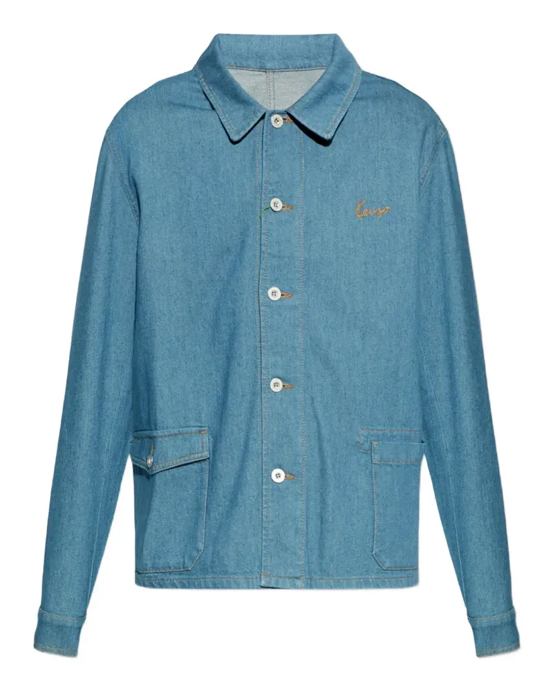 Kenzo Jeansjacke mit Logo-Stickerei - Blau Blau