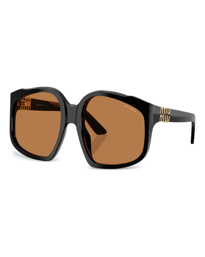 Miu Miu Sonnenbrille mit Oversized-Gestell - Schwarz Schwarz