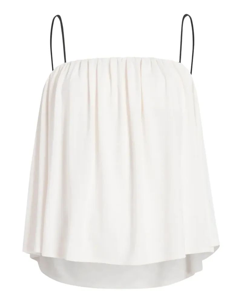 Proenza Schouler Vanna Bluse mit gerafften Trägern - Weiß Weiß