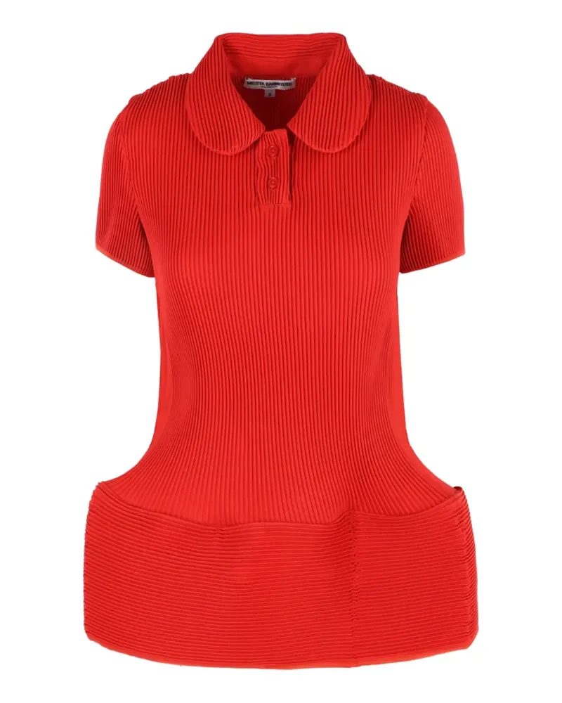 Melitta Baumeister ribbed-knit polo shirt - Rot Rot