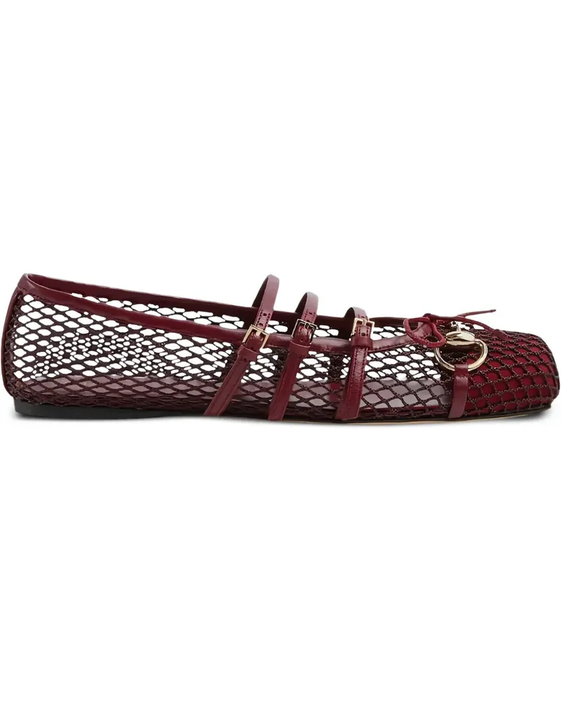 Gucci Ballerinas mit Mesh-Einsatz - Rot Rot