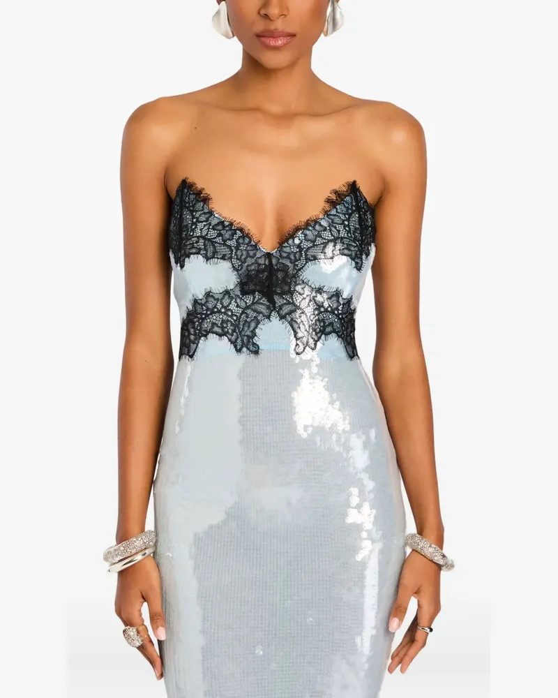 Retrofête Ellen Kleid mit Pailletten - Blau Blau