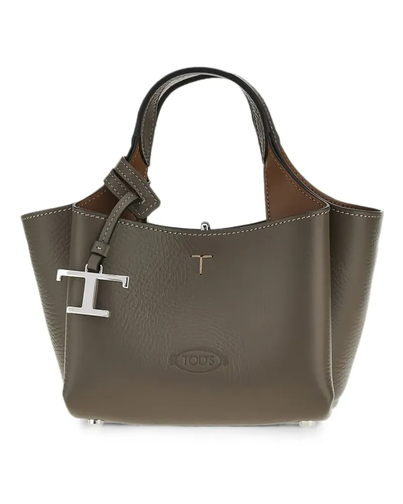 TOD'S logo-plaque leather cross body bag - Braun Braun