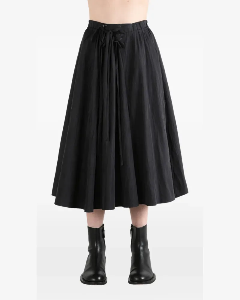 Studio Nicholson tie-fastening pleated skirt - Schwarz Schwarz