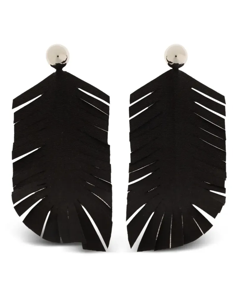 Marni Black Feathers Ohrringe - Schwarz Schwarz