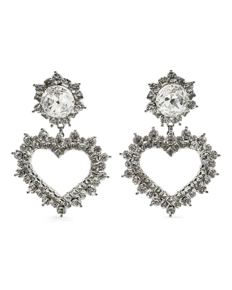 Alessandra Rich heart-shape earrings - Silber Silber