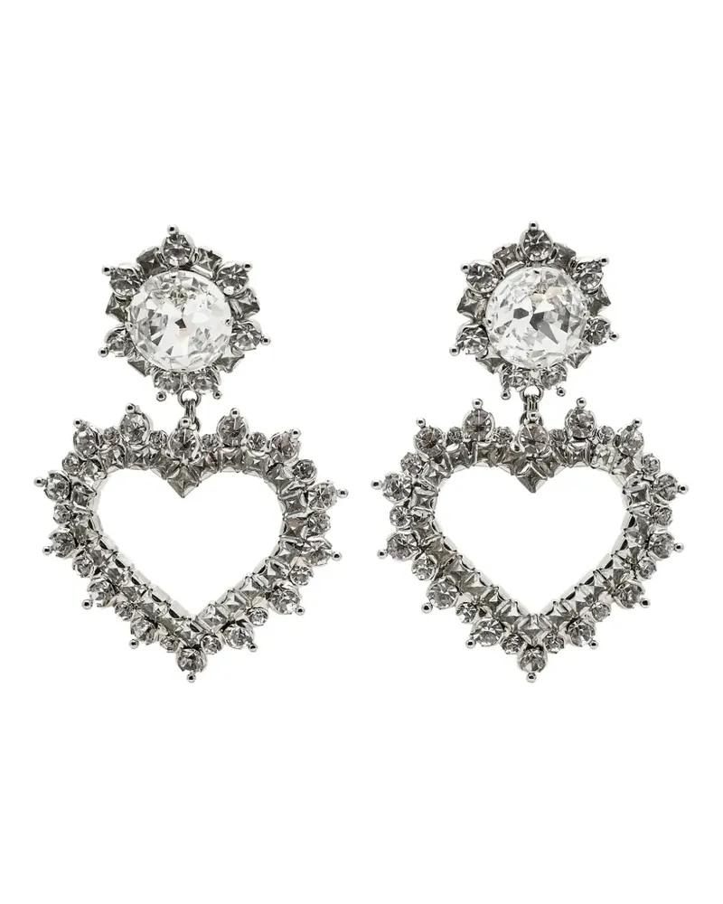 Alessandra Rich heart-shape earrings - Silber Silber