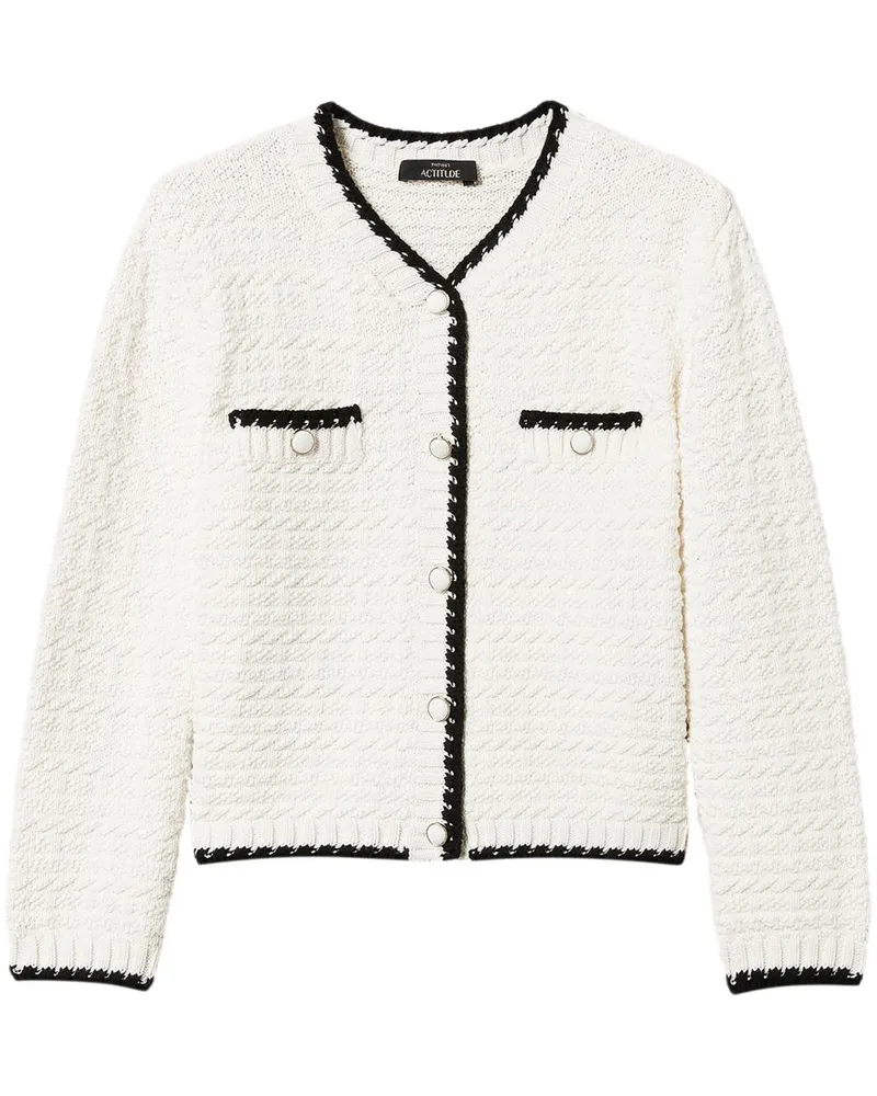 Twin-Set Jacke aus Jacquard - Weiß Weiß