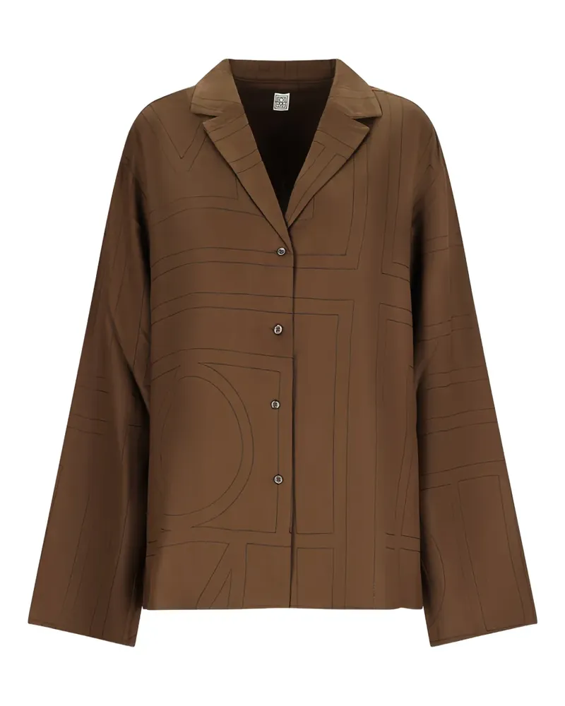 Totême monogram flannel top - Braun Braun