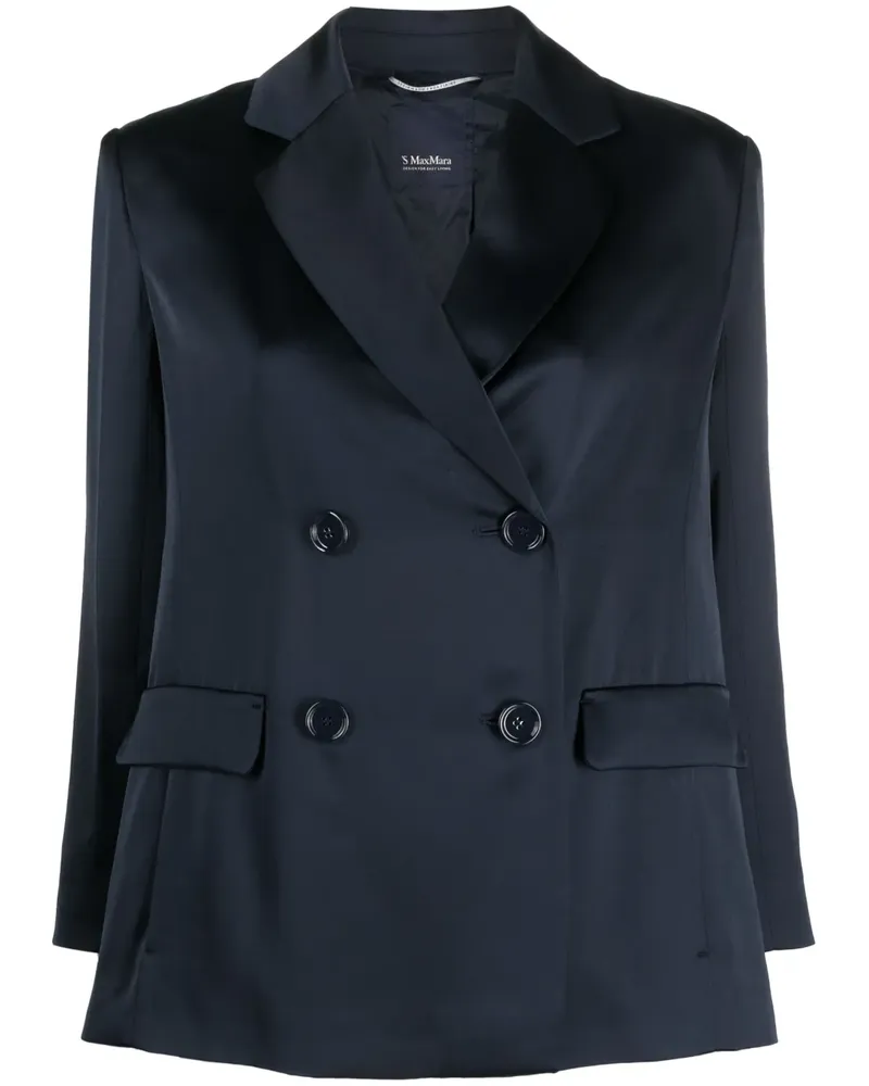 Max Mara Doppelreihiger Blazer - Blau Blau