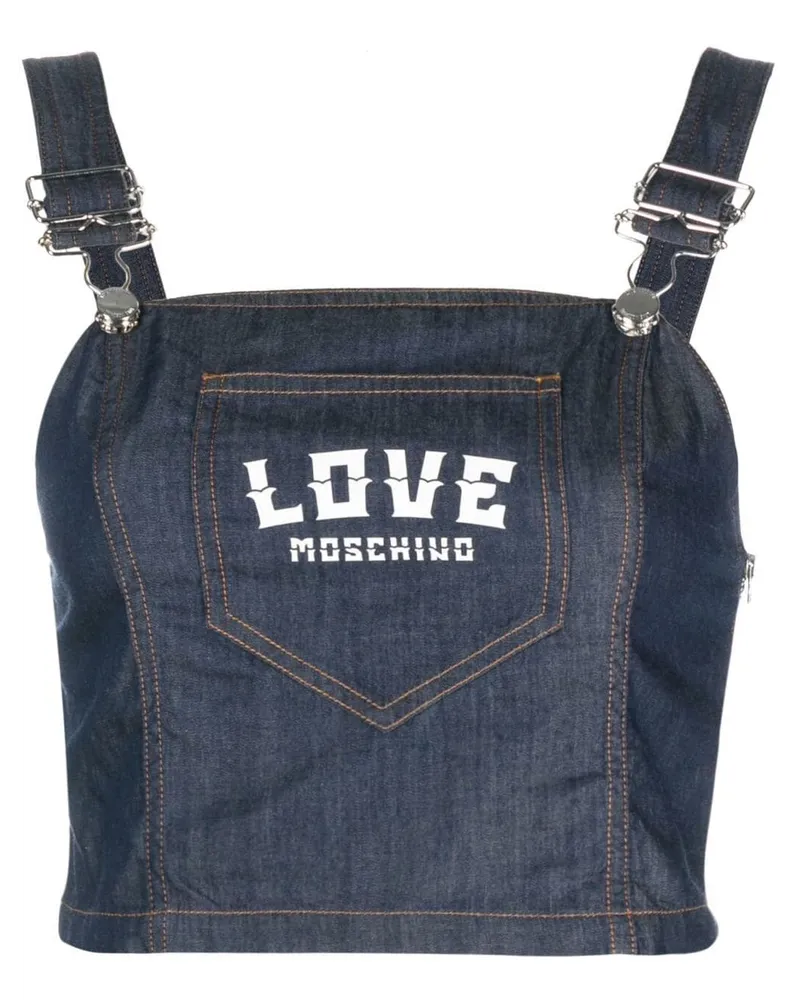 Moschino Jeansoberteil mit Logo-Print - Blau Blau