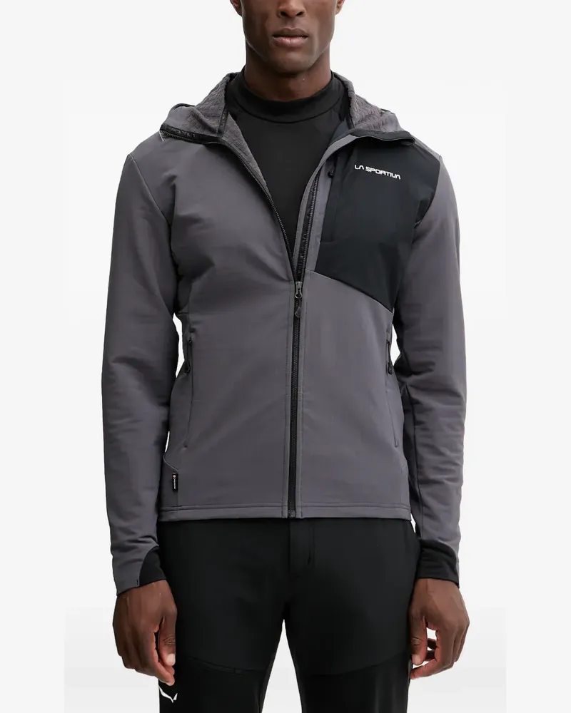 La Sportiva logo-print hooded performance jacket - Grau Grau