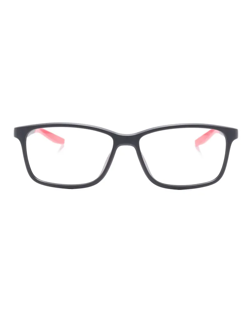 Nike Zweifarbige Brille mit eckigem Gestell - Schwarz Schwarz