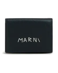 Marni Portemonnaie mit Logo-Stickerei Schwarz