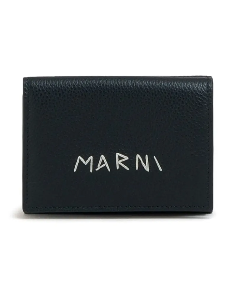 Marni Portemonnaie mit Logo-Stickerei - Schwarz Schwarz