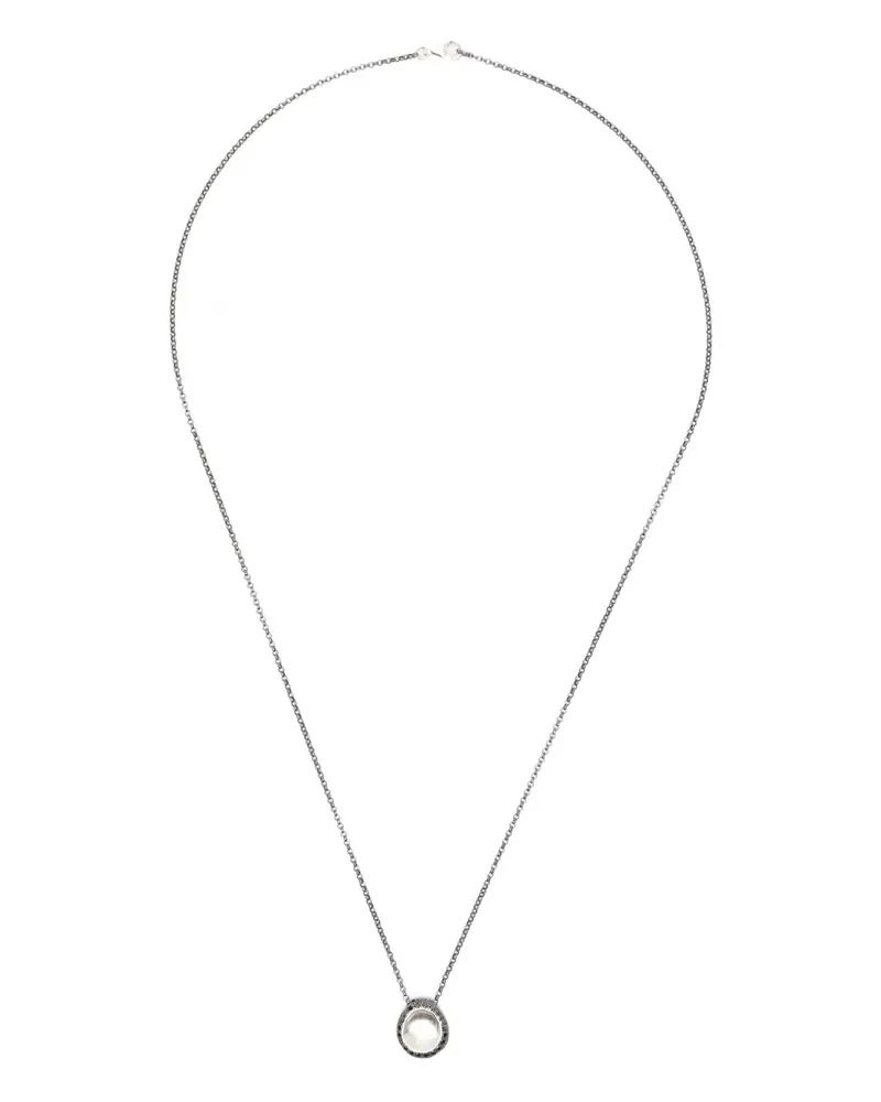 Rosa Maria Sterlingsilber-Halskette mit Diamant-Anhänger Silber