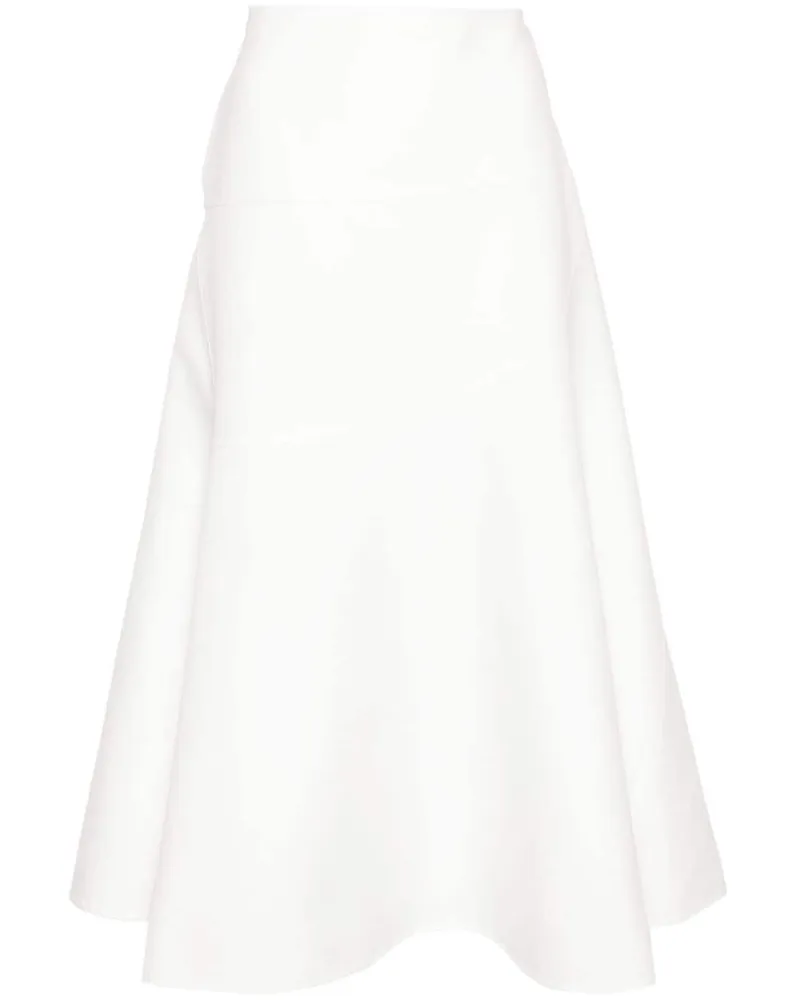 Jil Sander Asymmetrischer Midirock - Weiß Weiß
