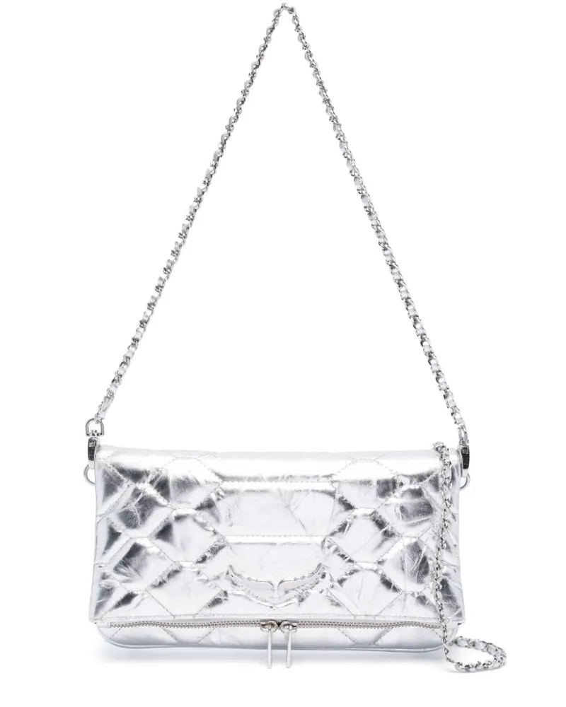 Zadig & Voltaire Rock Metallic-Clutch Silber