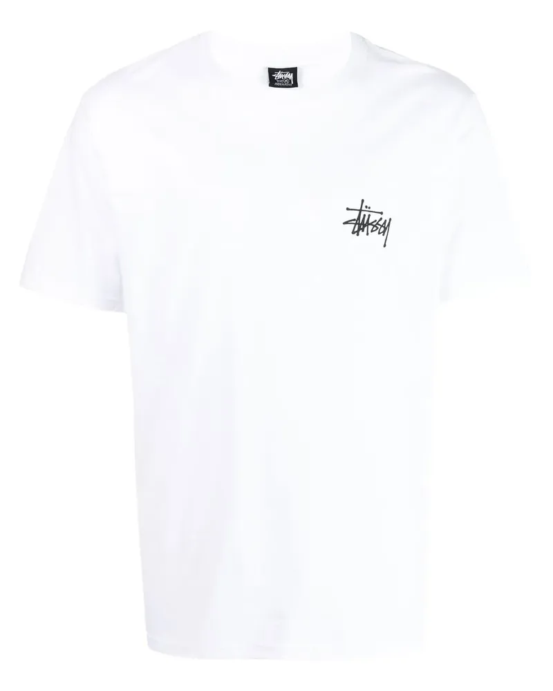 Stüssy T-Shirt mit Logo-Print - Weiß Weiß