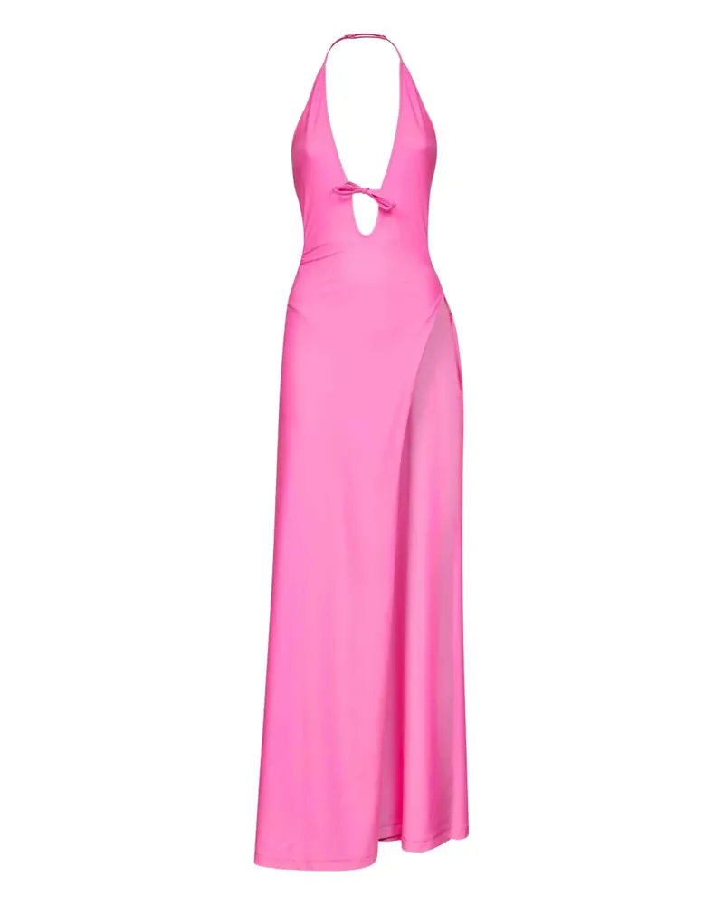 Balenciaga Maxikleid mit Neckholder - Rosa Rosa