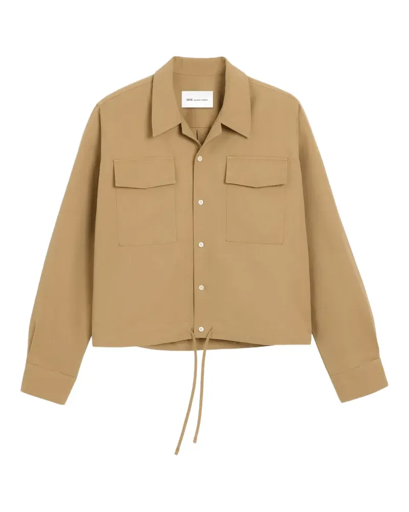 AMI Paris Langarmshirt aus Baumwolle und Leinen - Nude Nude
