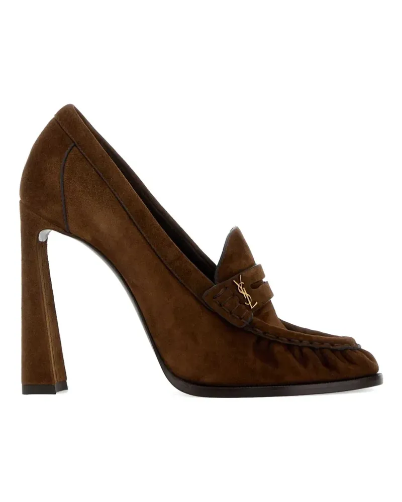 Saint Laurent Le Loafer suede pumps - Braun Braun