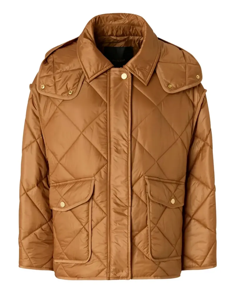 Pinko Gesteppte Kapuzenjacke - Braun Braun