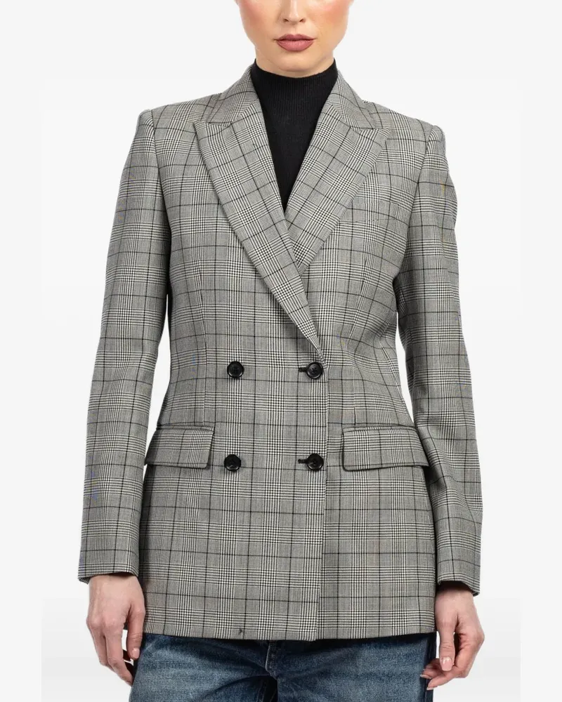Nili Lotan plaid-pattern double-breasted blazer - Grau Grau