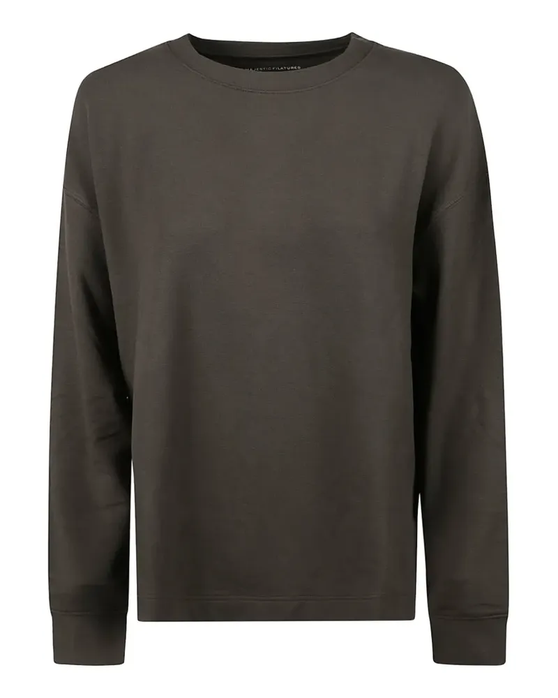 Majestic Sweatshirt mit tiefen Schultern - Grau Grau