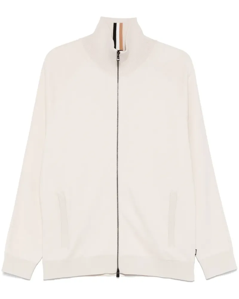 HUGO BOSS Cardigan mit Reißverschluss - Weiß Weiß