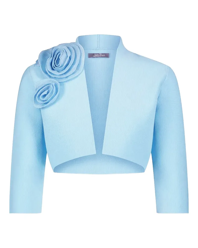 Lela Rose rose-detail bolero jacket - Blau Blau