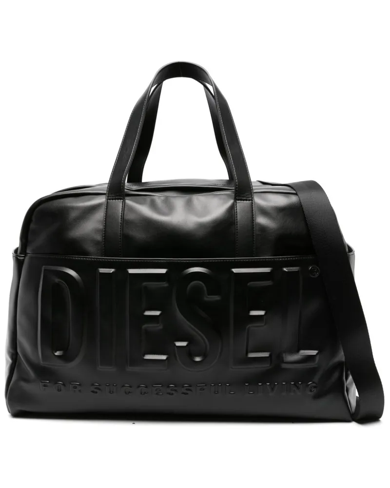 Diesel Reisetasche mit Logo-Prägung Schwarz