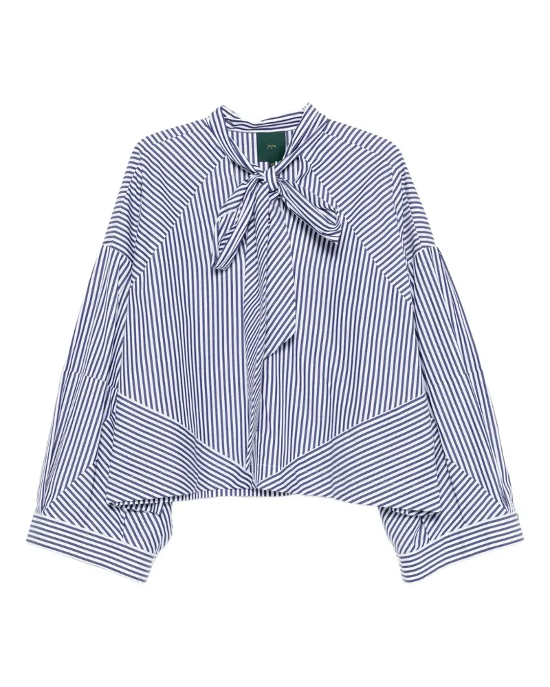 Jejia Gestreiftes Hemd mit Schleifendetail - Blau Blau